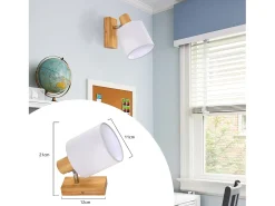 NETTLIFE Foco de Techo de Pasillo de Pared de Madera Moderno Giratorio 350° E14 MAX.40W para Salón Dormitorio Cocina (Sin Bombilla)