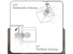 NETTLIFE Foco de techo E14 giratorio 350°, de metal, para salón, ajustable, sin bombilla