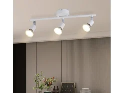 NETTLIFE Foco de techo LED de 3 bombillas - Foco de techo interior GU10 blanco cálido moderno