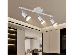 NETTLIFE Foco de techo LED de 3 bombillas - Foco de techo interior GU10 blanco cálido moderno