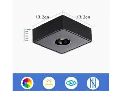 NETTLIFE Foco de Techo LED Negro 7W Montaje en Superficie Angular Luz de Techo pequeña Blanca cálida para Sala de Estar Dormitorio