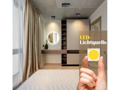 NETTLIFE Foco de Techo LED Negro 7W Montaje en Superficie Angular Luz de Techo pequeña Blanca cálida para Sala de Estar Dormitorio