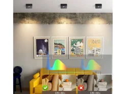NETTLIFE Foco de Techo LED Negro 7W Montaje en Superficie Angular Luz de Techo pequeña Blanca cálida para Sala de Estar Dormitorio