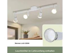 NETTLIFE Foco de techo LED regulable GU10 4 focos de techo con llamas ajustables para sala de estar industrial