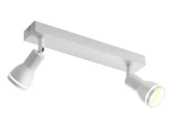 NETTLIFE Foco de techo LED de 2 bombillas blanco, foco de techo para salón, foco orientable GU10, lámpara moderna.
