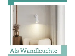 NETTLIFE Foco de techo LED de 1 bombilla blanca, plafonero orientable para salón, lámpara GU10 moderna.
