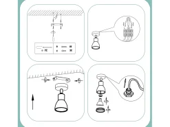 NETTLIFE Foco de techo LED de 1 bombilla blanca, plafonero orientable para salón, lámpara GU10 moderna.
