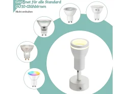 NETTLIFE Foco de techo LED de 1 bombilla blanca, plafonero orientable para salón, lámpara GU10 moderna.