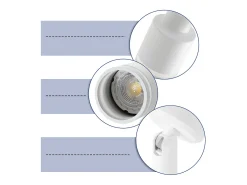 NETTLIFE Foco de techo moderno con 2 bombillas orientables. Foco GU10 de metal blanco.