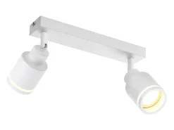 NETTLIFE Foco de techo moderno, 2 bombillas orientables, foco GU10 de metal.
