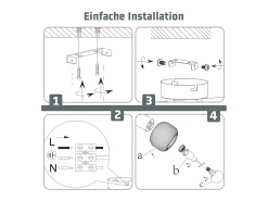 NETTLIFE Foco de techo negro E14 Pantalla de cristal vintage Foco de interior moderno para dormitorio y sala de estar
