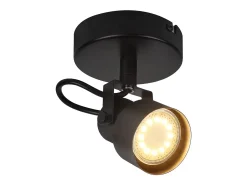 NETTLIFE Foco de techo negro - Lámpara de techo vintage GU10 para cocina, salón, pasillo