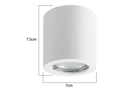 NETTLIFE Foco de techo redondo blanco Gu10 de 40 W, montaje en superficie, moderno, de yeso