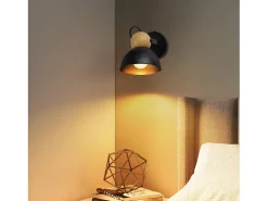 NETTLIFE Foco de techo vintage negro E27 ajustable a 350° Retro Entrada Sala de estar Dormitorio
