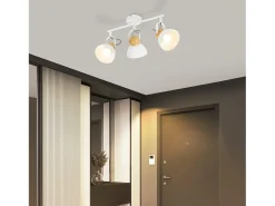 NETTLIFE Foco de techo vintage negro E27 lámpara de pasillo ajustable 350° retro industrial metal ajustable