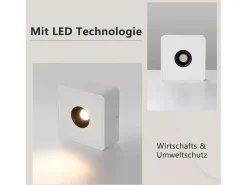 NETTLIFE Foco LED Blanco 7W Blanco Cálido Foco de Techo Moderno Foco Plano y Cuadrado para Pasillo Cocina Comedor