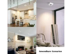NETTLIFE Foco LED Blanco 7W Blanco Cálido Foco de Techo Moderno Foco Plano y Cuadrado para Pasillo Cocina Comedor