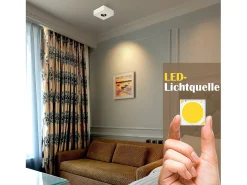 NETTLIFE Foco LED Blanco 7W Blanco Cálido Foco de Techo Moderno Foco Plano y Cuadrado para Pasillo Cocina Comedor