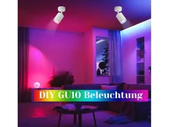 NETTLIFE Foco LED Blanco GU10 Giratorio 330° Ajustable Lámpara de Moderna Foco de Pared Industrial para Sala de Estar Dormitorio