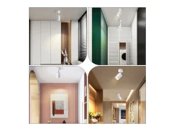NETTLIFE Foco LED Blanco GU10 Giratorio 330° Ajustable Lámpara de Moderna Foco de Pared Industrial para Sala de Estar Dormitorio