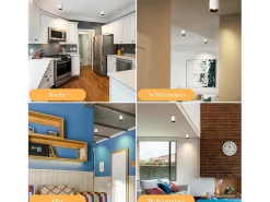 NETTLIFE Foco LED de superficie 3000 K 7 W blanco redondo moderno blanco cálido foco de techo plano lámpara de techo