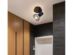 NETTLIFE Focos de pared negros Focos de pared retro - Lámpara de pared E14 Lámpara de pared vintage ajustable 1 llama 350°40W