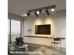 NETTLIFE Focos de techo LED negros GU10 orientables 350°, modernos para pasillo salón dormitorio sin bombilla