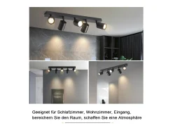 NETTLIFE Focos de techo LED negros GU10 orientables 350°, modernos para pasillo salón dormitorio sin bombilla