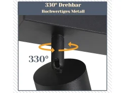NETTLIFE Focos de techo LED negros GU10 orientables 350°, modernos para pasillo salón dormitorio sin bombilla