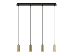 NETTLIFE Gu10 Lámpara Colgante Negro Oro Diam.170cm Metal 4 Bombillas - Lámpara de Mesa Industrial Moderna para Salón Cafetería Dormitorio