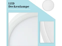 NETTLIFE LED - Iluminación para techo, plana, 18 cm - 15 W, blanco, 4000 K - Iluminación moderna para cocina, pasillo y dormitorio.