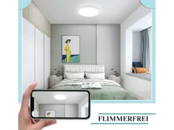 NETTLIFE, LED - Luz de techo, plana, 18 cm - 15 W, blanca, 6000 K - Iluminación moderna para la cocina, el pasillo, el dormitorio