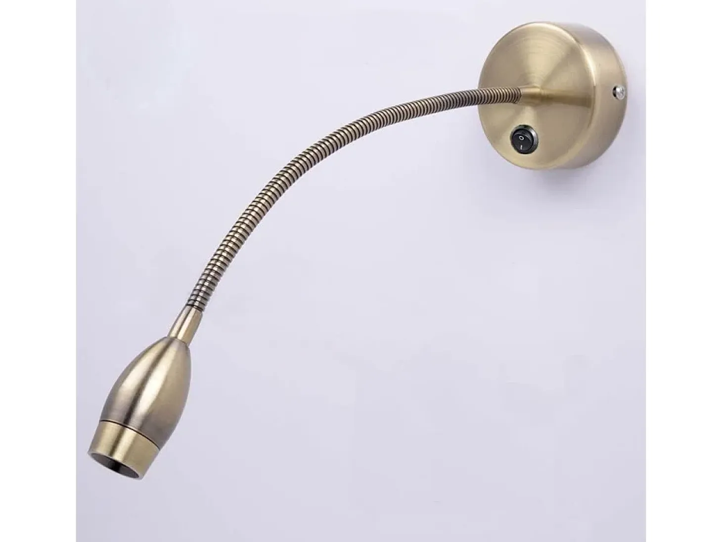 NETTLIFE LED Lector mural, lámpara de lectura, lámpara de cama mural, 2 lámparas de cama de cuello de cisne, bronce, 3W, 3000K, de cobre, 360°.