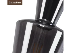 NETTLIFE Lámpara colgante vintage de cristal gris ahumado para mesa de comedor E27 para sala de estar o cocina