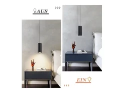 NETTLIFE Lámpara colgante de metal negro diámetro 170 cm GU10 1 llama moderna sala de estar industrial para interior cocina dormitorio