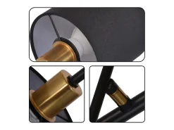 NETTLIFE Lámpara Colgante Metal Negro E14 Máx. 25W de diámetro. 85 cm 4 bombillas pantalla sala de estar lámpara vintage luz de techo lámpara de para