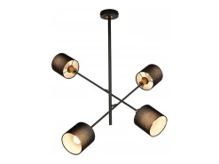 NETTLIFE Lámpara Colgante Metal Negro E14 Máx. 25W de diámetro. 85 cm 4 bombillas pantalla sala de estar lámpara vintage luz de techo lámpara de para