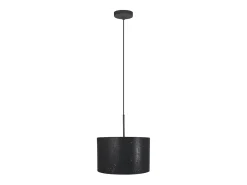 NETTLIFE Lámpara Colgante Tela Negra Dorada Diam.38CM E27 Pantalla Moderna de Tela de Cielo Estrellado Vintage para Sala de Estar Dormitorio