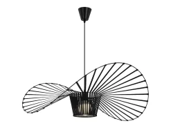 NETTLIFE Lámpara Colgante Moderna E27 Negro Diam.80cm Diseño Sombrero Policarbonato Máx.40W para Salón Comedor Cocina, Sin Bombilla