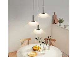 NETTLIFE Lámpara colgante LED para mesa de comedor, diseño moderno, 3000 K, blanco cálido, 3 llamas