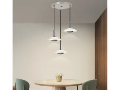 NETTLIFE Lámpara colgante LED para mesa de comedor, diseño moderno, 3000 K, blanco cálido, 3 llamas
