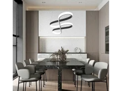 NETTLIFE Lámpara Colgante LED Silicona Negro Diam.75cm Regulable con Mando a Distancia Diseño Moderno para Estudio Salón Cocina Oficina 47W