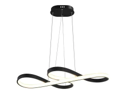 NETTLIFE Lámpara Colgante LED Silicona Negro Diam.75cm Regulable con Mando a Distancia Diseño Moderno para Estudio Salón Cocina Oficina 47W