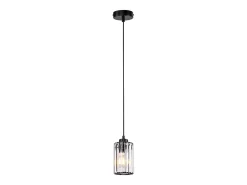 NETTLIFE Lámpara colgante de mesa de comedor de cristal negro moderno, 1 llama, E27