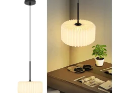 NETTLIFE Lámpara colgante vintage para mesa de comedor, lámpara colgante para salón, comedor, 1 llama blanca