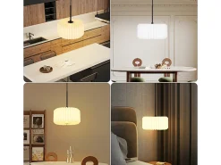 NETTLIFE Lámpara colgante vintage para mesa de comedor, lámpara colgante para salón, comedor, 1 llama blanca