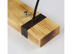 NETTLIFE Lámpara colgante 4 bombillas E27 Diam.80cm retro con viga de madera Vintage para comedor cocina máx.25W