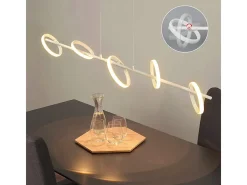 NETTLIFE Lámpara colgante LED moderna de 31 W con anillos rotativos amovibles de luz blanca cálida 3000 K