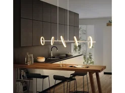 NETTLIFE Lámpara colgante LED moderna de 31 W con anillos rotativos amovibles de luz blanca cálida 3000 K