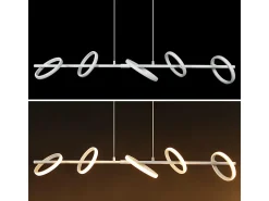 NETTLIFE Lámpara colgante LED moderna de 31 W con anillos rotativos amovibles de luz blanca cálida 3000 K